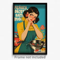 Mexican Movie Poster - Girl Feeling Unsure, Zany Green Apron (Mexico Art Print)