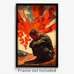 Hebrew Movie Poster - Man Feeling Hopeless, Wobbly Shoulder Strap (Art Print)