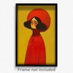 Art Poster - Girl Feeling Insulted Wearing Spherical Red Jacket (Print)