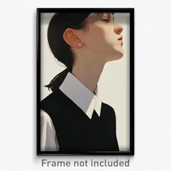Art Poster - Girl Feeling Caring Wearing Sturdy Collared Vest (Art Print)