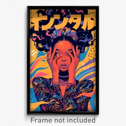 Icelandic Movie Poster - Woman Feeling Lazy, Noisy Black Scrunchie (Art Print)