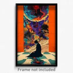 Icelandic Movie Poster - Menacing Stained Glass (Iceland Retro Film Art Print)