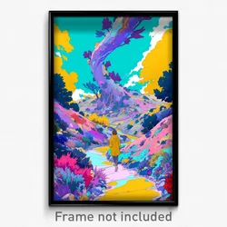 Art Poster - Bountiful Mind Journey (Psychedelic Trippy Weird Cartoon Print)