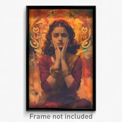 Bollywood Movie Poster - Girl Feeling Troubled, Silly Sash (India Art Print)
