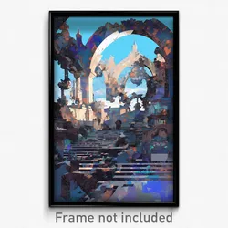 Art Poster - Nocturnal Monastery (Psychedelic Trippy Weird 11x17 Print)