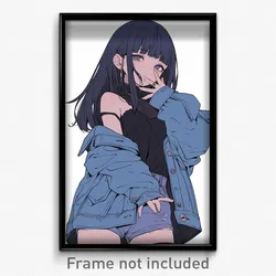 Anime Art Poster - Girl Feeling Anxious Wearing Fabulous Denim (Print)