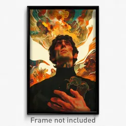 Icelandic Movie Poster - Man Feeling Smug, Cherry White Cardigan (Art Print)