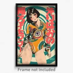 Japanese Movie Poster - Woman Feeling Perplexed, Enchanting Orange Leotard