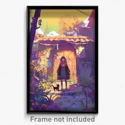 Art Poster - Elderly Yard (Psychedelic Trippy Weird 11x17 Cartoon Print)