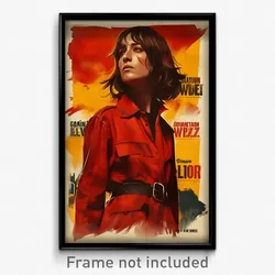 Spanish Movie Poster - Woman Feeling Annoyance, Tattered Red Coat (Art Print)