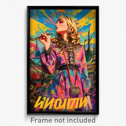 Russian Movie Poster - Girl Feeling Pride, Tattered Purple Ves (Art Print)