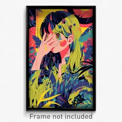 Anime Art Poster - Woman Feeling Guilt Wearing Lively Green (Print)