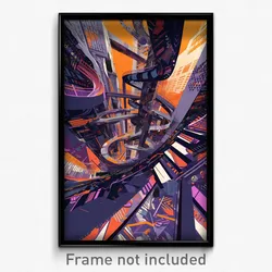 Art Poster - Frightening New York (Psychedelic Trippy Weird 11x17 Cartoon Print)