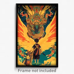 Thai Movie Poster - Boy Feeling Strong, Memorable Yellow Wings (Art Print)