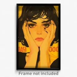 Brazilian Movie Poster - Girl Feeling Upset, Modern Black Clothes (Art Print)