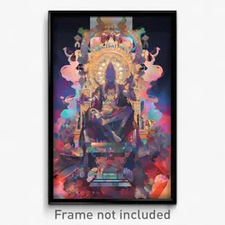 Art Poster - Cold Throne (Psychedelic Trippy Weird 11x17 Cartoon Print)