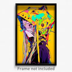 Anime Art Poster - Woman Feeling Powerless, Amazing Yellow Headwear (Print)