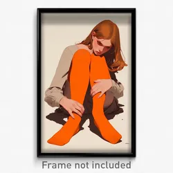 Art Poster - Woman Feeling Wrath Wearing Orange Alternate Legwear (Print)
