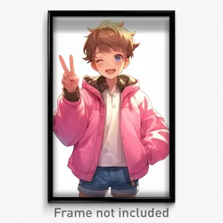 Anime Art Poster - Boy Feeling Optimistic Wearing Well To Do Pink Jacket (Print)