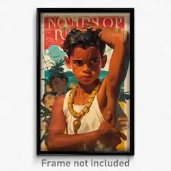 Brazilian Movie Poster - Boy Feeling Annoyed, Scholarly Gold Necklace (Print)