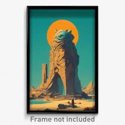 Movie Art Poster - Light Blue Statue (Psychedelic Retro Weird Film Print)