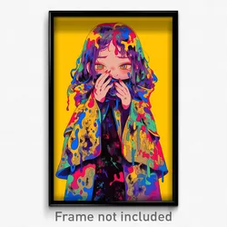 Anime Art Poster - Girl Feeling Pleased, Astonishing Brown Capelet (Print)