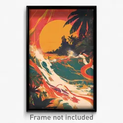 Brazilian Movie Poster - Ample Flood (Brazil Psychedelic Art Retro Film Print)