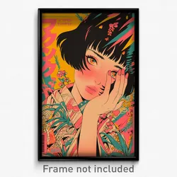 Japanese Movie Poster - Boy Feeling Assertive, Awesome Pink Kimono (Art Print)