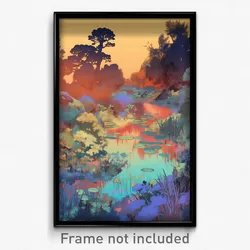 Art Poster - Aged Wetland (Psychedelic Trippy Weird 11x17 Print)