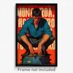 Mexican Movie Poster - Man Feeling Claustrophobic, Blue Sleeves Rolled Up