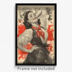Spanish Movie Poster - Woman Feeling Optimistic, Original Horn Ribbon (Print)
