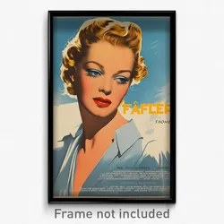 French Movie Poster - Woman Feeling Tenderness, Tremendous Grey Dress (Print)