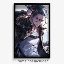 Anime Art Poster - Man Feeling Fury Wearing Striking Collared Jacket (Print)