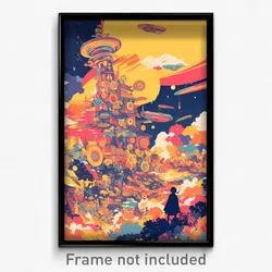 German Movie Poster - Mushy Roof (Germany Psychedelic Art Retro Film Print)