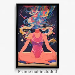 Movie Art Poster - Woman Feeling Reluctant, Made Up Pink Leotard (Film Print)