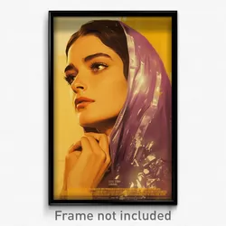 Brazilian Movie Poster - Woman Feeling Isolated, Silver Purple Scarf (Art Print)