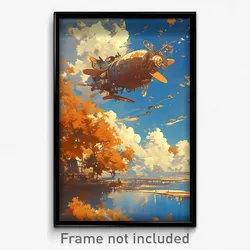 Art Poster - A Steampunk Airship Race Across The Sky