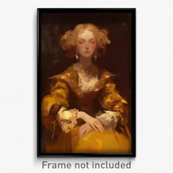 Art Poster - Woman Feeling Admiration Wearing Well Made Gold (Print)