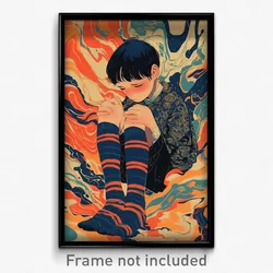 Icelandic Movie Poster - Boy Feeling Self Pity, Smooth Striped Socks (Art Print)