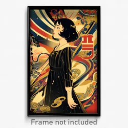 Hebrew Movie Poster - Girl Feeling Anger, Buoyant Brown Ribbon (Art Print)