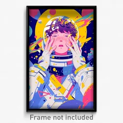 Movie Art Poster - Boy Feeling Annoyance, Acrobatic White Outline (Film Print)