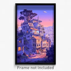 Art Poster - Violet San Francisco (Psychedelic Trippy Weird 11x17 Cartoon Print)