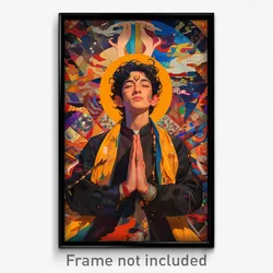 Bollywood Movie Poster - Boy Feeling Relieved, Black Anime Clothes (Art Print)