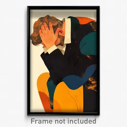 Icelandic Movie Poster - Man Feeling Glumness, Wiry Layered (Iceland Art Print)