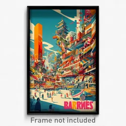 French Movie Poster - Bustling Barbican (France Retro Film Art Print)