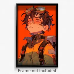 Art Poster - Boy Feeling Troubled Wearing Drab Orange Goggles (Print)