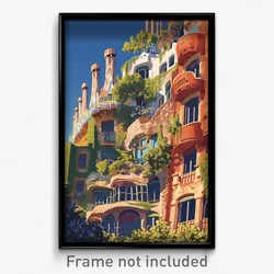 Art Poster - Lovely Barcelona (Psychedelic Trippy Weird 11x17 Print)