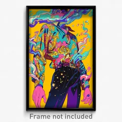 Anime Art Poster - Man Feeling Ambivalence, Sparkling Clothing Cutout (Print)