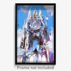 Art Poster - White Priory (Psychedelic Trippy Weird 11x17 Cartoon Print)
