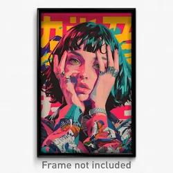 Chinese Movie Poster - Woman Feeling Bewildered, Silky Cropped Sweater (Print)